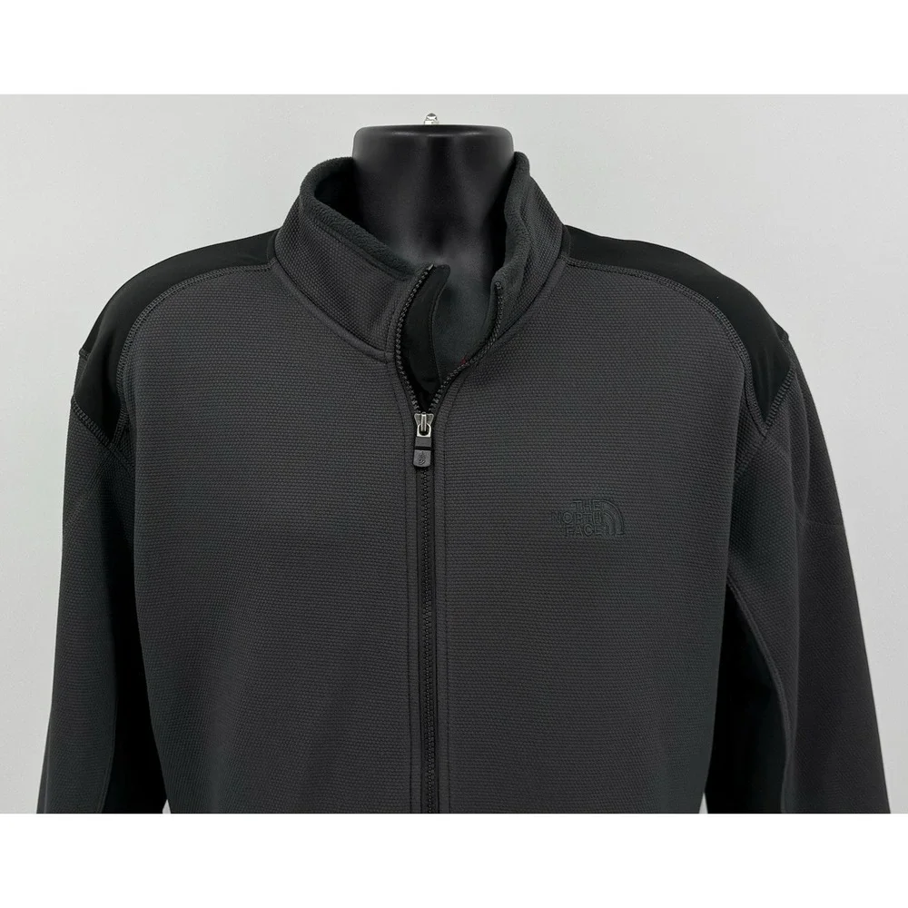 The North Face‎ TKA Stealth Full Zip Fleece Jacket Black & Grey Men's Size XL